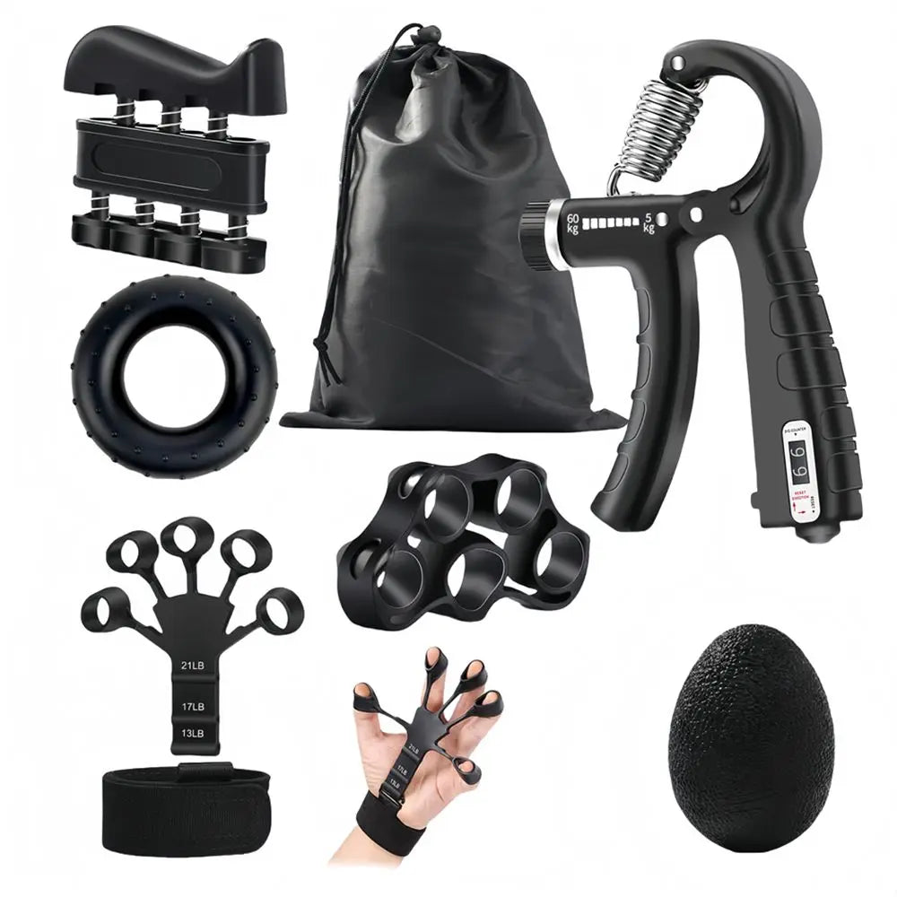 ग्रिप स्ट्रेन्थ ट्रेनर ६ प्याक फोरआर्म स्ट्रेन्थनर फिंगर स्ट्रेचर फिंगर एक्सरसाइजर ह्यान्ड ग्रिपर स्ट्रेन्थ रिङ र स्ट्रेस बल