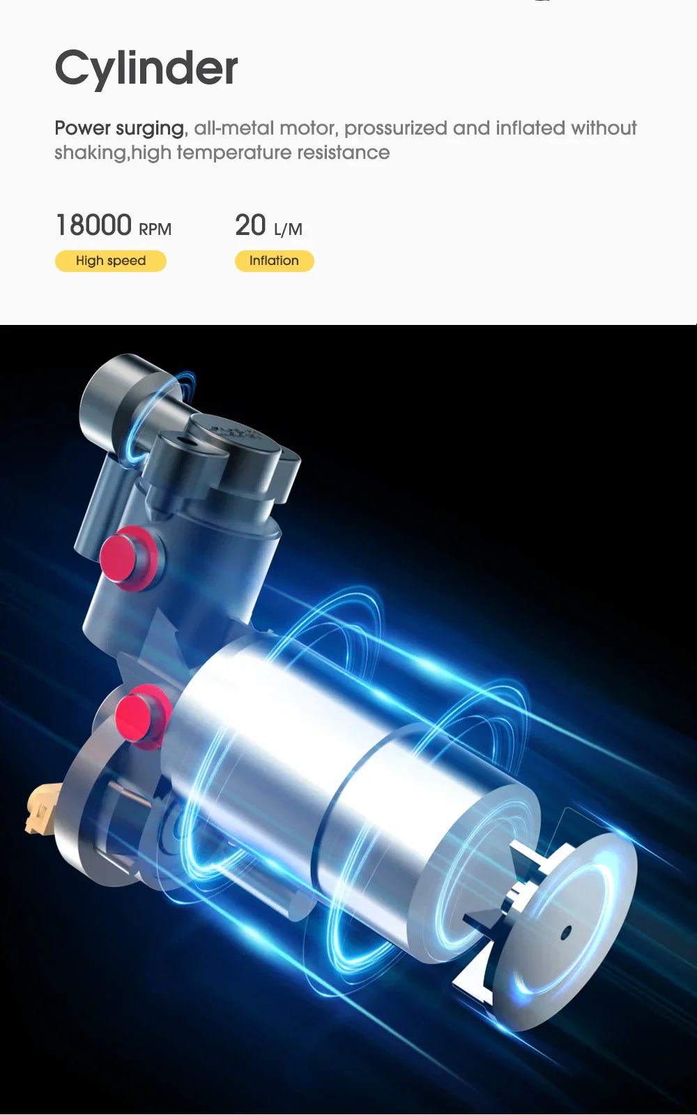 कार मोटरसाइकल साइकल टायर बल वायरलेस इलेक्ट्रिक कार एयर टायर पम्पको लागि एलईडी बत्ती सहितको CARSUN पोर्टेबल इन्फ्लेटर कम्प्रेसर पम्प