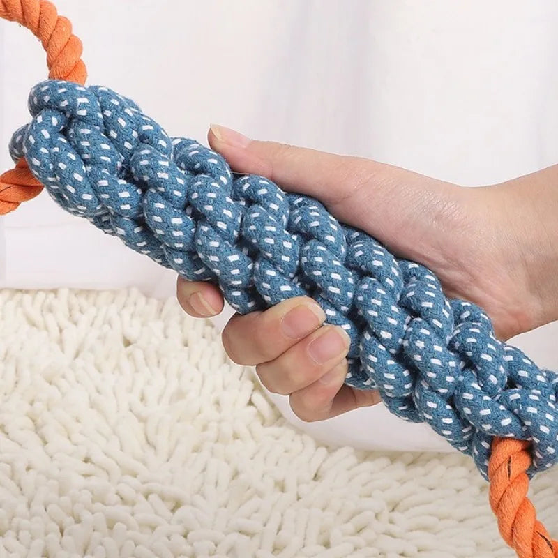 मध्यम ठूला कुकुरहरूको लागि अविनाशी कपास डोरी खेलौना कडा प्राकृतिक चपाउने खेलौना कुकुरको दाँत निकाल्ने तनाव राहत बिल्ट-इन टूथब्रश डेस