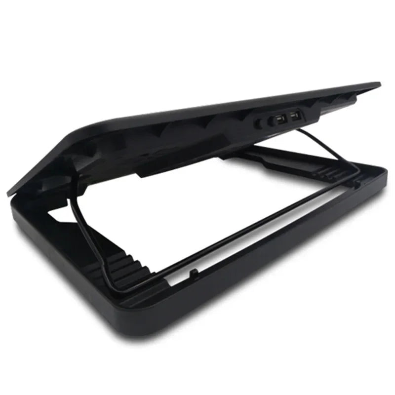 म्याकबुक ल्यापटप नोटबुक पेरिफेरल्सको लागि शान्त ल्यापटप कूलिङ प्याड एलईडी बेस स्ट्यान्ड २ USB पोर्ट पाँच ठूला कूलिङ फ्यान कूलिङ प्याड