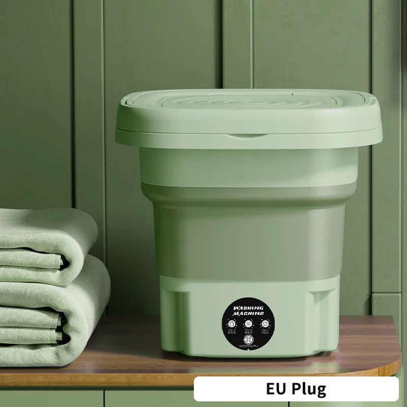 मोजा अन्डरवियर प्यान्टी मिनी वाशर घरायसी लुगा धुने उपकरणको लागि स्पिन ड्रायर सहितको पोर्टेबल ९ लिटर सानो फोल्डेबल वाशिङ मेसिन
