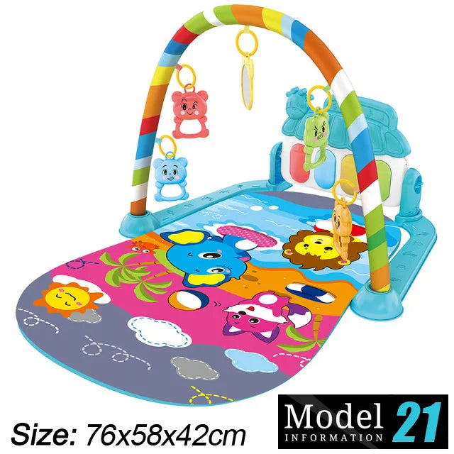 बच्चा गतिविधि जिम संगीत र्‍याक प्रारम्भिक शिक्षा खेलौना उपहार नवजात शिशु ०-३६ महिना पियानो किबोर्ड शिशु क्रलिङ ब्ल्याङ्केट पेडल प्ले म्याट