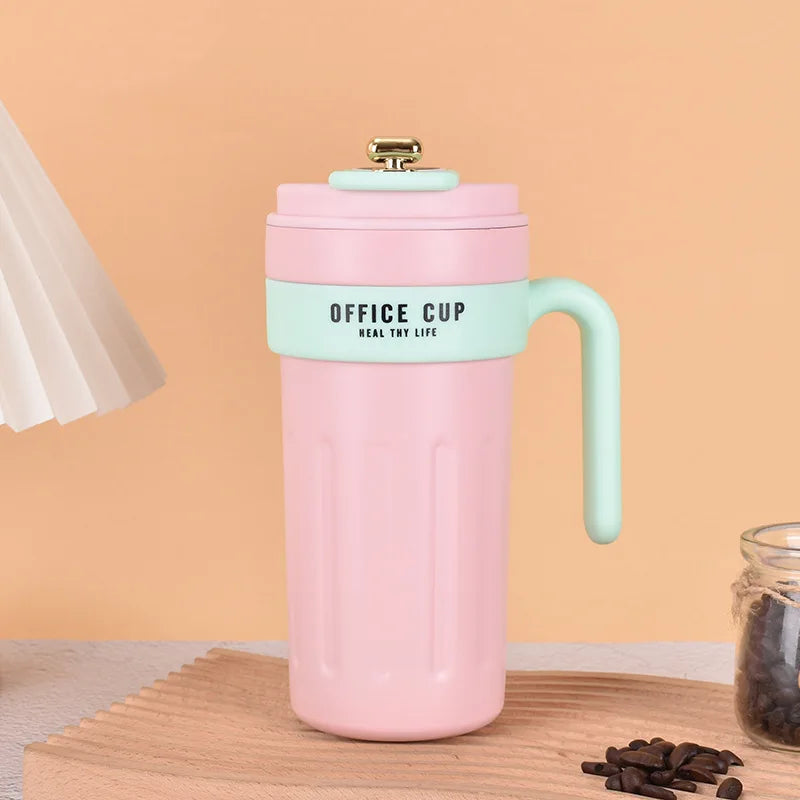 नयाँ स्टेनलेस स्टील इन्टेलिजेन्ट टेम्परेचर डिस्प्ले वाटर कप कफी कप पोर्टेबल डोरी डाइरेक्ट ड्रिंकिंग थर्मस कपसँगै