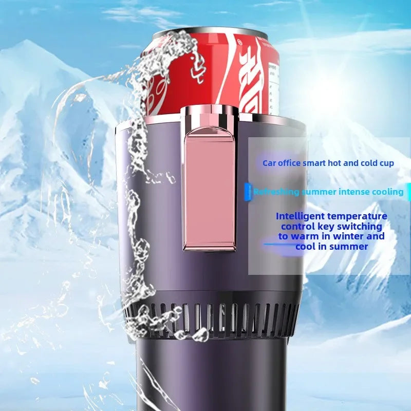 स्मार्ट कार २-इन-१ तातो र चिसो कप पेय पदार्थ होल्डर होम फास्ट रेफ्रिजरेसन कूलिङ/हिटिंग मिनी टच स्क्रिन पेय पदार्थ मग पेय पदार्थ क्यान