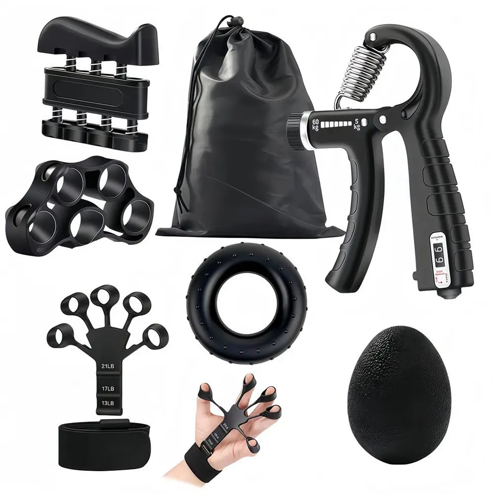 ग्रिप स्ट्रेन्थ ट्रेनर ६ प्याक फोरआर्म स्ट्रेन्थनर फिंगर स्ट्रेचर फिंगर एक्सरसाइजर ह्यान्ड ग्रिपर स्ट्रेन्थ रिङ र स्ट्रेस बल