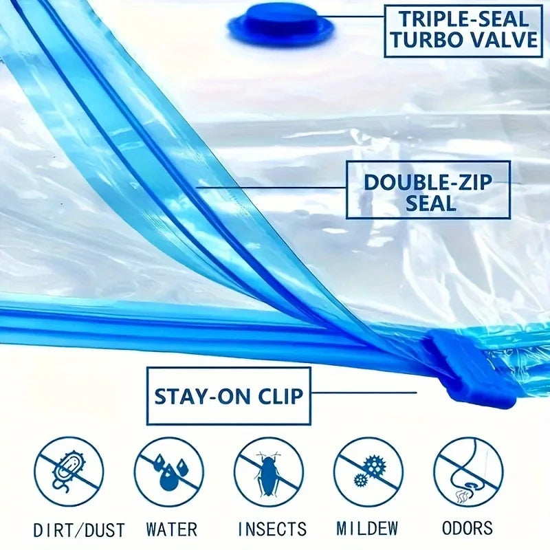 झोलाहरूको लागि भ्याकुम पम्प पारदर्शी फोल्डिङ कम्प्रेस्ड स्पेस सेभिङ भ्याकुम ब्याग कपडाको लागि पम्प सहितको भ्याकुम भण्डारण ब्यागहरू