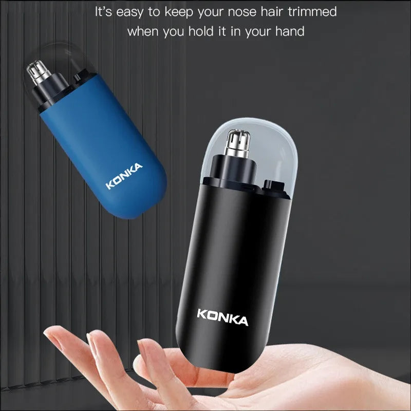 पुरुषहरूको इन्टेलिजेन्ट नन पिन्च इलेक्ट्रिक नोज हेयर ट्रिमर TYPE-C चार्जिङ राउन्ड आर्च ब्लेड पोर्टेबल नोज हेयर ट्रिमर