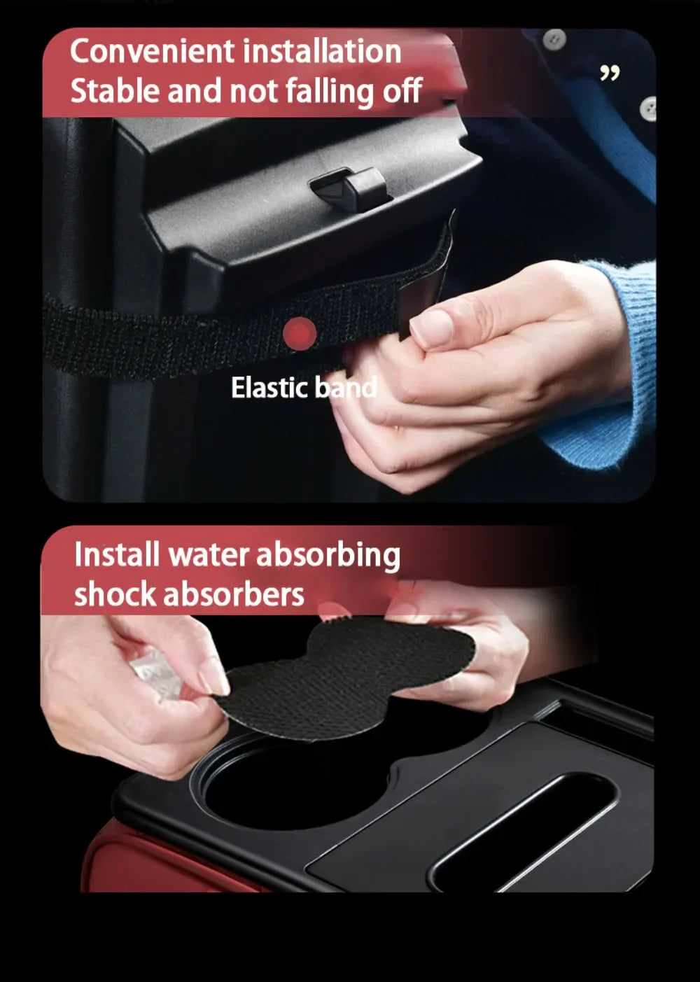 पोर्टेबल सेन्टर कन्सोल आर्मरेस्ट कुशन PU लेदर मल्टिफंक्शनल आर्मरेस्ट प्याड कप होल्डर टिस्यु बक्सको साथ उचाइ बढाउँदै