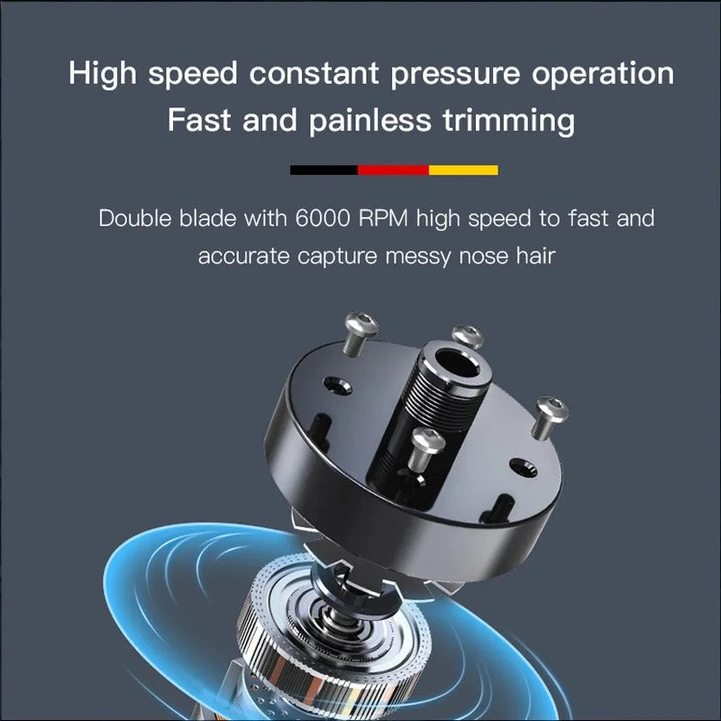 पुरुषहरूको इन्टेलिजेन्ट नन पिन्च इलेक्ट्रिक नोज हेयर ट्रिमर TYPE-C चार्जिङ राउन्ड आर्च ब्लेड पोर्टेबल नोज हेयर ट्रिमर