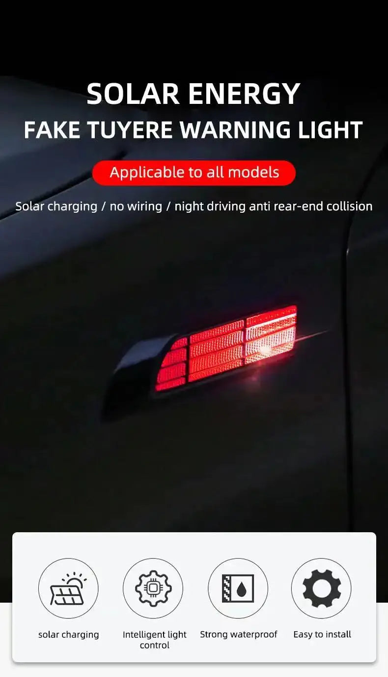 २pcs कार सोलार फ्ल्यासिङ एलईडी चेतावनी बत्तीहरू युनिभर्सल समायोज्य अटोमोटिभ पार्किङ रियरिङ चेतावनी बत्ती कार स्टाइलिङ सामानहरू