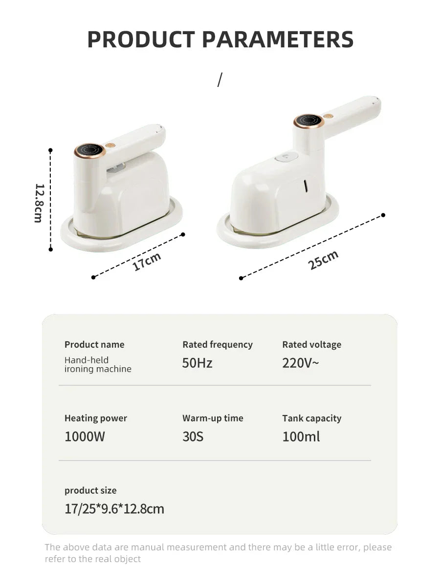 इलेक्ट्रिक आइरन ह्यान्डहेल्ड ह्याङ्गिङ आइरनिङ मेसिन घरायसी आइरनिङ मेसिन मिनी ट्राभल फोल्डिङ भिजेको र सुख्खा दोहोरो प्रयोग स्टीम आइरन