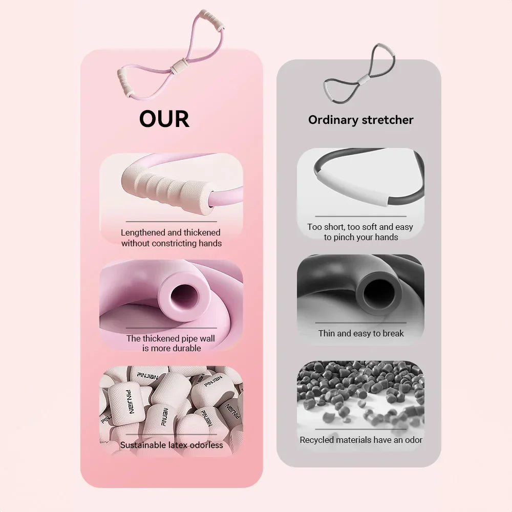 टेन्सन रोप योग जिम लेटेक्स रबर आर्म रेजिस्टन्स ८-आकारको फिटनेस स्ट्रेन्थ इक्विपमेन्ट होम जिम चेस्ट एक्सपान्डर इलास्टिक ब्यान्ड