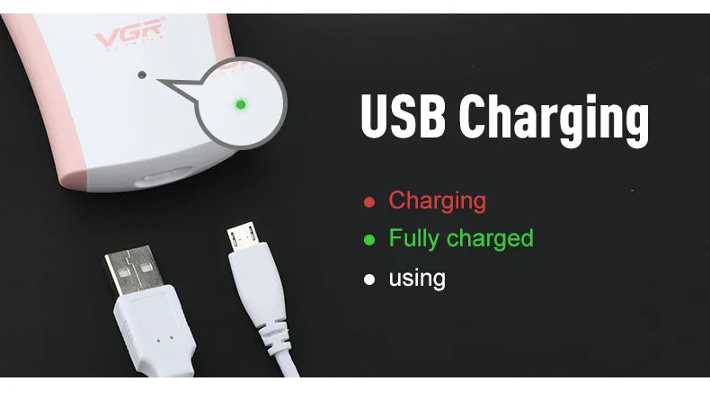 VGR ७०५ एपिलेटर प्रोफेशनल एपिलेटर हेयर रिमूभर रिचार्जेबल हेयर रिमूभर महिला हेयर रिमूभर पोर्टेबल इलेक्ट्रिक एपिलेटर