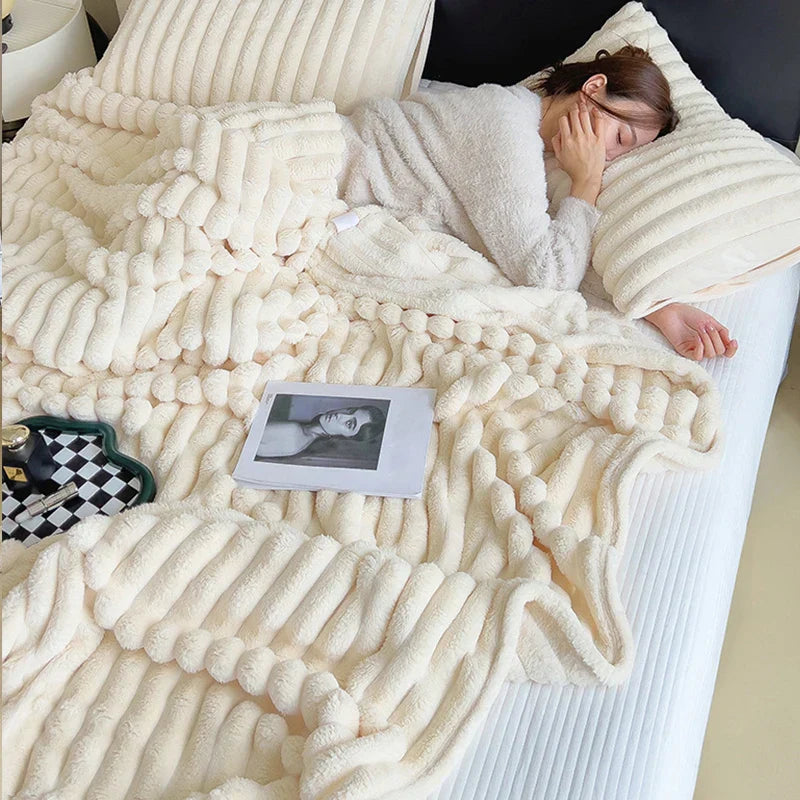 नक्कल खरायो मखमली शरद ऋतु न्यानो ओछ्यानको कम्बल वा कम्बल र तकियाको आवरण नरम न्यानो जाडो सोफा कम्बल थ्रो ल्याप कम्बलको लागि