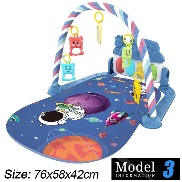 बच्चा गतिविधि जिम संगीत र्‍याक प्रारम्भिक शिक्षा खेलौना उपहार नवजात शिशु ०-३६ महिना पियानो किबोर्ड शिशु क्रलिङ ब्ल्याङ्केट पेडल प्ले म्याट