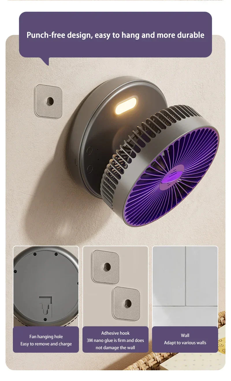 इलेक्ट्रिक फ्यान ३ इन १ रिचार्जेबल सानो फोल्डिंग साइकल डेस्कटप भित्तामा माउन्ट गरिएको सानो फ्यान छात्रावास शौचालय चिसो हावा गर्मी पंखा