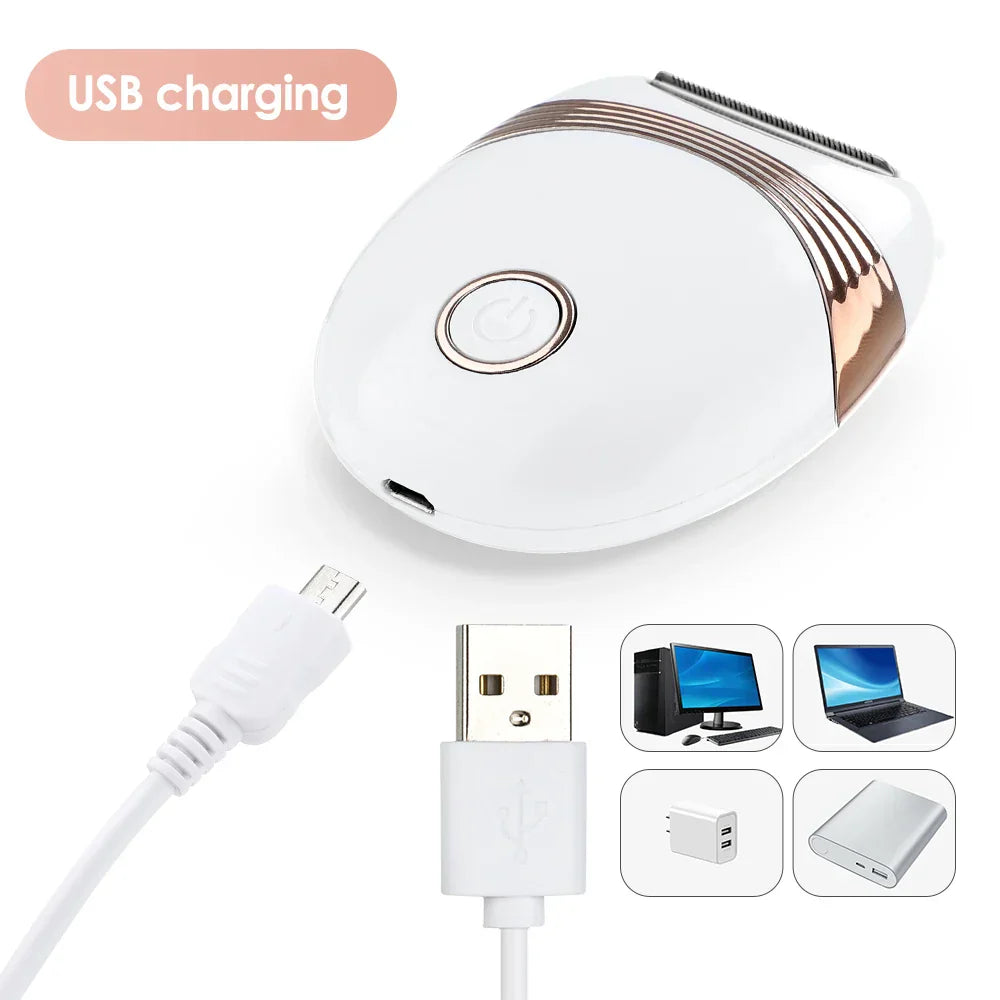 महिला इलेक्ट्रिक एपिलेटर USB रिचार्जेबल शेभर बिकिनी अन्डरआर्म लेग फेस हेयर रिमूभल ट्रिमर बडी डिपिलाडर सेफ सेभिङ मेसिन