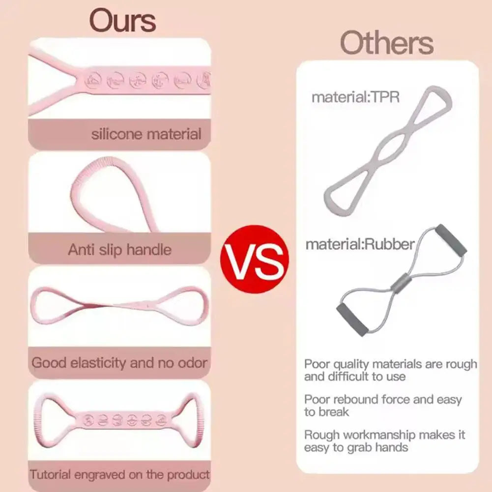 ८ वर्ड टेन्सनर आठ सिलिकॉन योग सहायक घर इलास्टिक ब्यान्ड फिटनेस उपकरण काँधको सौन्दर्य पछाडि इलास्टिक ब्यान्ड